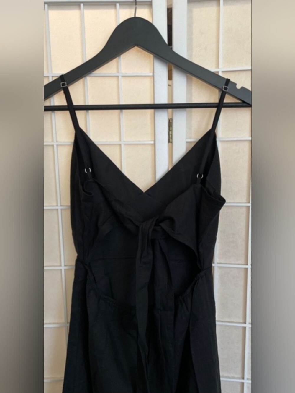 Black Spaghetti Strap Tie-back